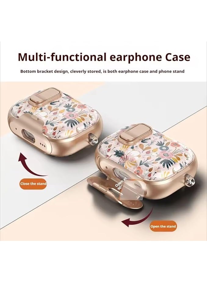 حافظة شاملة مطلية بلطخة لطيفة لـ AirPods Pro 3 2025 مع قفل أمان Switch + حامل سفلي (زهرة النخيل، AirPods Pro 2) - Image 4